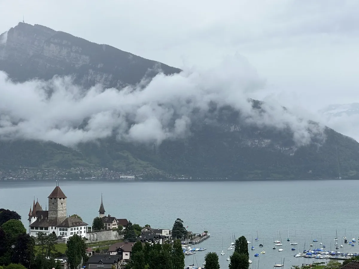 Scenic Views of Spiez from Lake Thun Trails